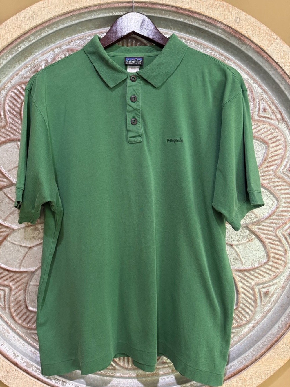 Patagonia Organic Cotton Men's Kelly Green Polo Shirt Like New